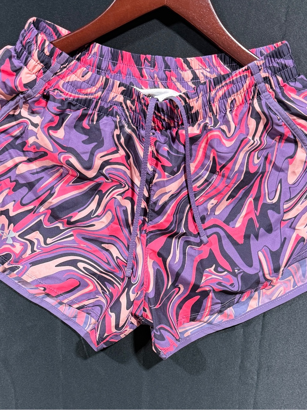 Under Armour Women's Athletic Shorts - Purple, Pink & Cream Swirl